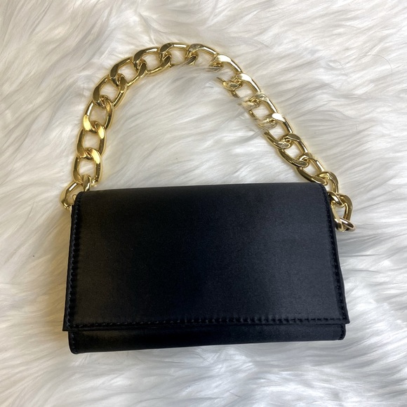 PrettyLittleThing Bags Prettylittlething Black Mini Purse With Gold